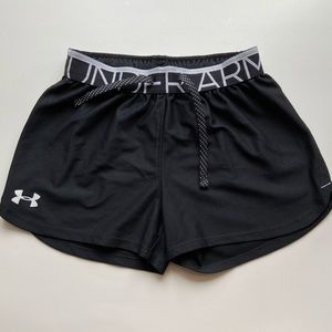 black Under Armour athletic shorts, youth medium